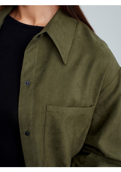 50532 Çıtçıtlı Süet Gömlek-Çağla fırsatları