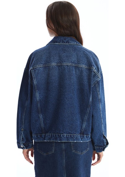 Yeni Sezon Gömlek Yaka Oversize Kadın Jean Ceket fırsatları