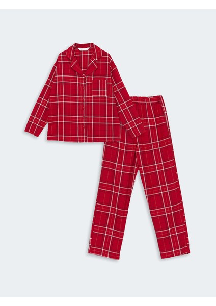 Yeni Sezon Gömlek Yaka Ekose Kadın Pijama Takımı fırsatları