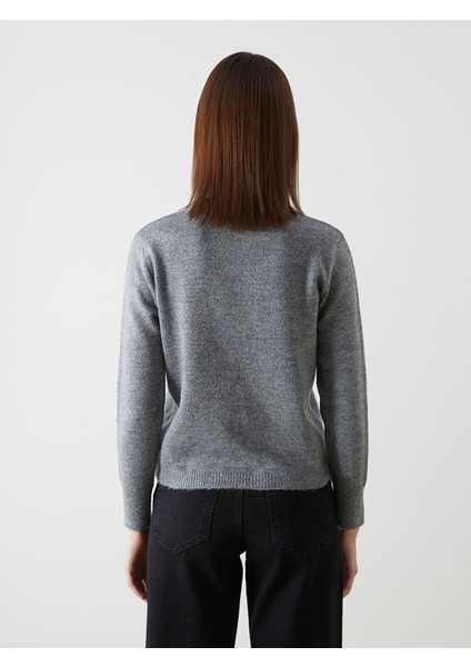 Yeni Sezon Bisiklet Yaka Taşlı Kadın Triko Kazak fırsatları