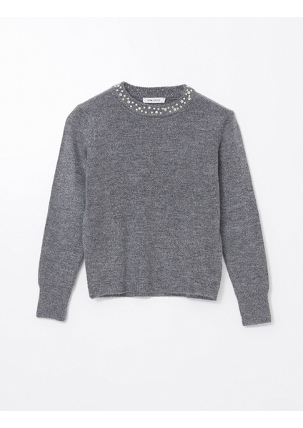 Yeni Sezon Bisiklet Yaka Taşlı Kadın Triko Kazak indirimleri