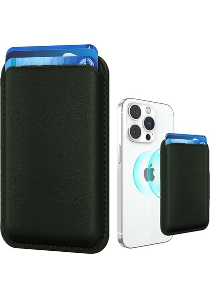 ile Uyumlu Özellikli Deri Cüzdan 15 Pro Max/15 /15 Pro/15, 14 Pro Max/14 /14 Pro/14, 13 Pro Max/13 Pro/13, 12 Pro Max/12 Pro/12 (Yeşil)