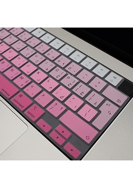 Arapça Klavye Air Pro Kılıf M1-M2-M3, Gradient A2681 A3113, A2941 A3114, A2442 A2779 A2992 A2918, A2485 A2780 A2991 ile Uyumlu Pembe fiyatları