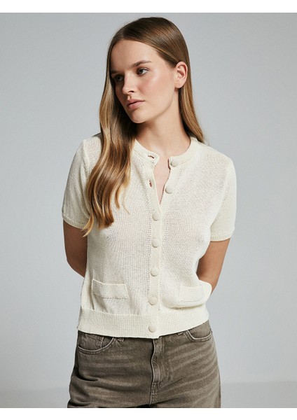 Yeni Sezon Bisiklet Yaka Ajurlu Kadın Triko Hırka fırsatları