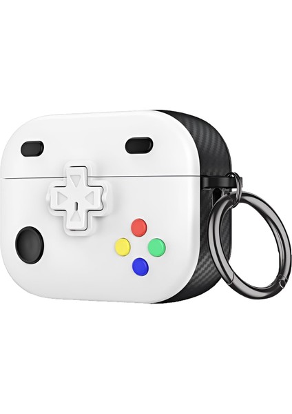 Pro 2 ile Uyumlu Gaming Serisi Hybrid Tasarım Kılıf - Iç Kısmı Tpu - Dış Kısmı Polikarbonat - Kenarları Fiber Karbon Kaplama Premium Tasarım ve Mükemmel Koruma (Beyaz, Pro 2)