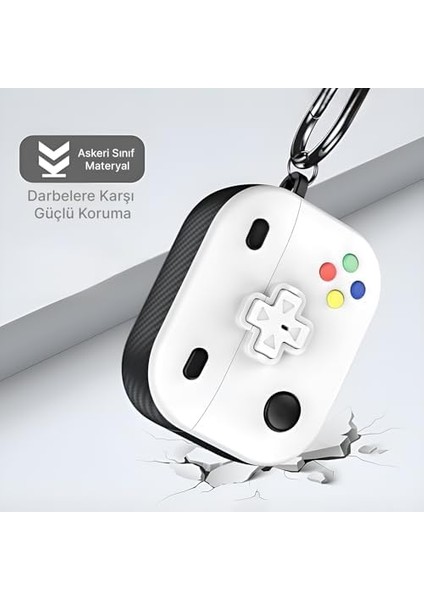 Pro 2 ile Uyumlu Gaming Serisi Hybrid Tasarım Kılıf - Iç Kısmı Tpu - Dış Kısmı Polikarbonat - Kenarları Fiber Karbon Kaplama Premium Tasarım ve Mükemmel Koruma (Beyaz, Pro 2) fiyatları