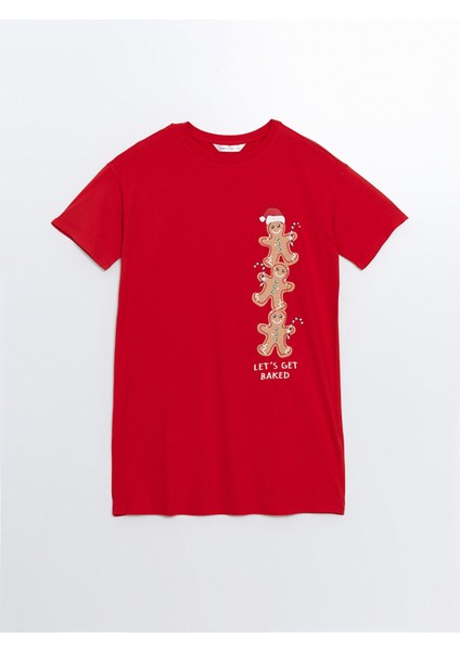 Yeni Sezon Bisiklet Yaka Yılbaşı Temalı Kadın Gecelik indirimleri