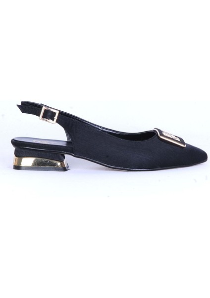 Moda Ayakkabı 172 Siyah Kadın 3cm Topuklu Ayakkabı