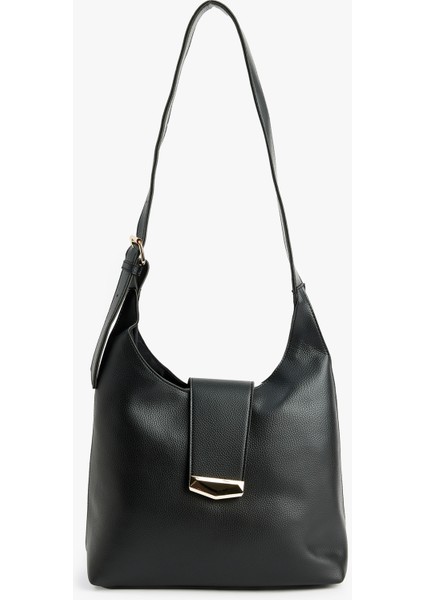 Metal Tokalı Suni Deri Tote Çanta