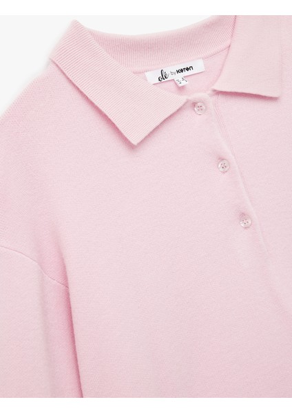 Uzun Kollu Düğme Detaylı Basic Polo Yaka Triko Kazak indirimleri