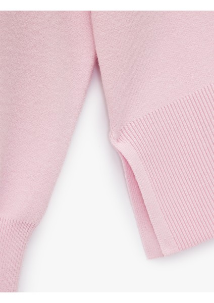 Uzun Kollu Düğme Detaylı Basic Polo Yaka Triko Kazak