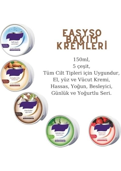 150 ml Nemlendirici El, Yüz ve Vücut Kremi – Yoğun Nemlendirme, Hızlı Emilim, Tüm Cilt Tiplerine Uygun Konsantre Derinlemesine Emilim, Aç-Kapa, Çift Koruyuculu (Shea Butter, 150ML)