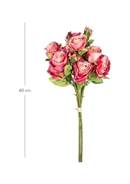 Yapay Çiçek Gül Demeti Pembe 60 Cm. fiyatları
