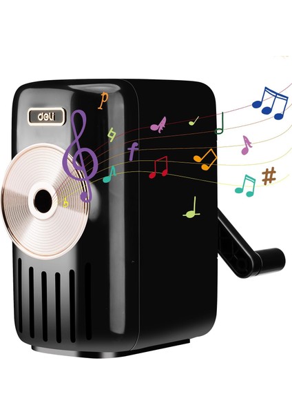 Müzik Temalı Bileği, Ayarlanabilir Nokta ve Renkli Için Otomatik Girişli Tasarım, Otomatik Beslemeli El Krankı, Siyah