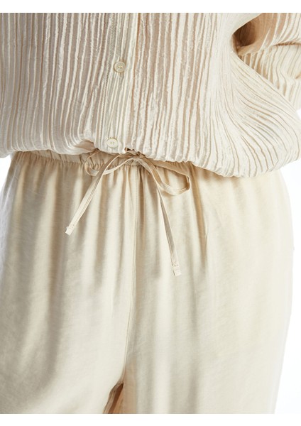 Yeni Sezon Kadın Beli Lastikli Düz Pantolon modelleri