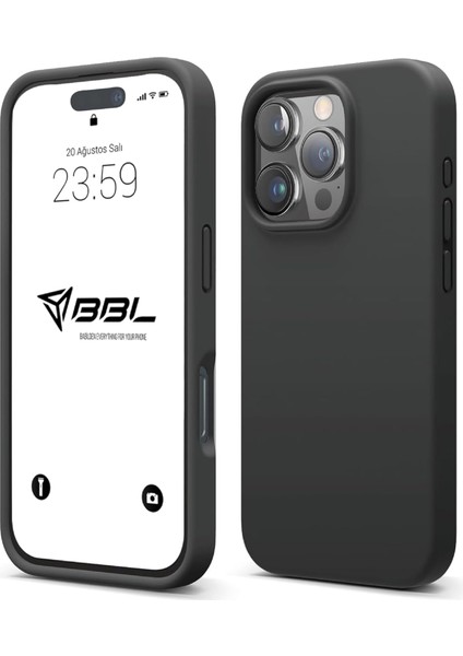 Kılıf Ince Sıvı Silikon 3 Katmanlı Tam Kaplamalı Yumuşak Jel Kauçuk Kılıf Kapak (Siyah, 16 Pro)