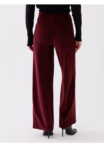 Yeni Sezon Standart Fit Geniş Paça Kadife Kadın Pantolon indirimleri