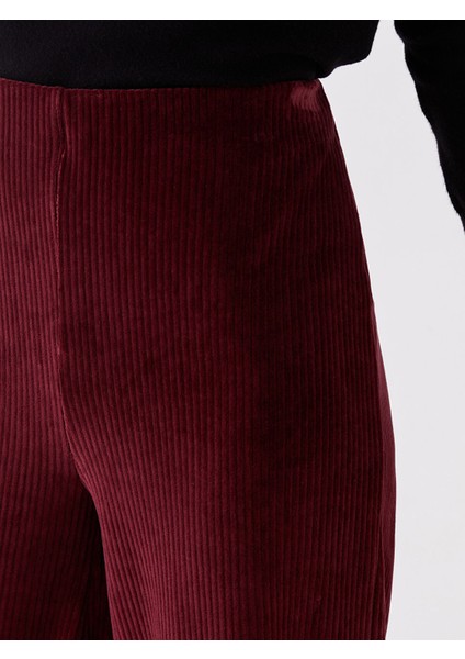 Yeni Sezon Standart Fit Geniş Paça Kadife Kadın Pantolon fırsatları