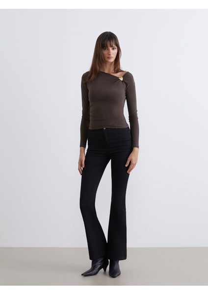 Yeni Sezon Flare Kadın Jean Pantolon