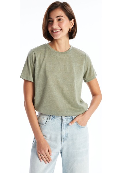 Yeni Sezon Bisiklet Yaka Kadın Tişört