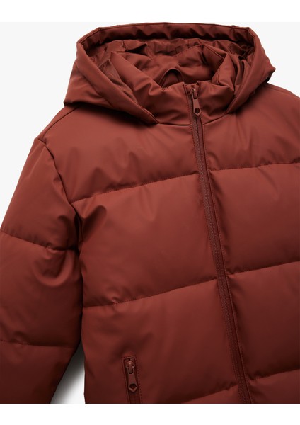 Fermuarlı Kapüşonlu Cep Detaylı Şişme Mont modelleri