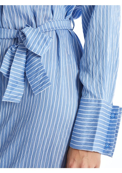 Yeni Sezon Çizgili Kadın Gömlek Elbise modelleri