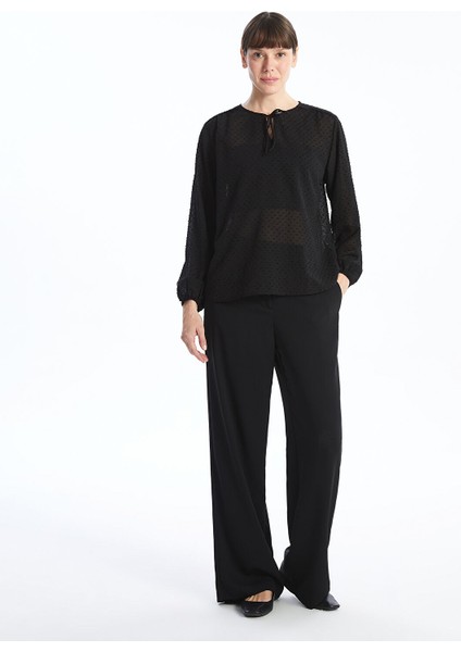 Yeni Sezon Bağlamalı Yaka Dokulu Kadın Bluz fiyatları