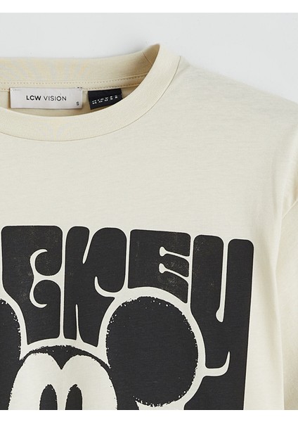 Yeni Sezon Mickey Mouse Baskılı Oversize Kadın Tişört fiyatları