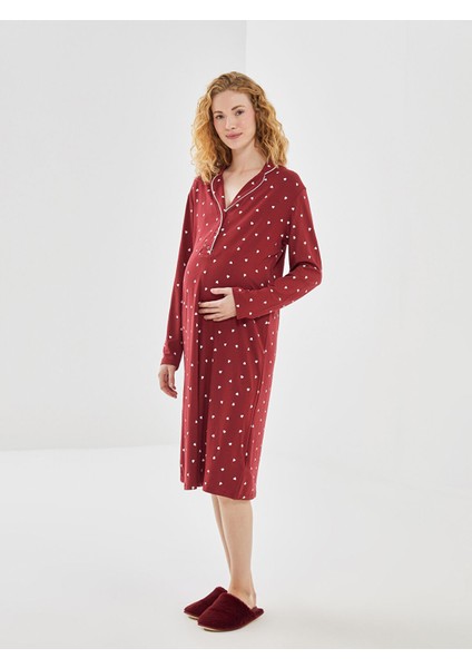 Yeni Sezon Gömlek Yaka Puantiyeli Hamile Gecelik fiyatları