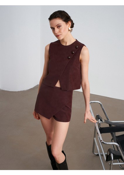 60601 Taş Aksesuarlı Top-Bordo