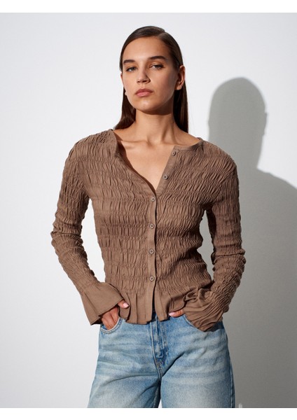 50926 Düğmeli Gipeli Top-Vizon