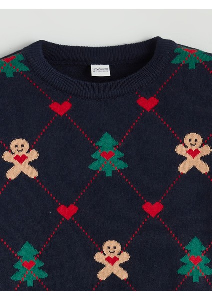 Yeni Sezon Bisiklet Yaka Yılbaşı Temalı Kız Çocuk Triko Kazak fiyatları