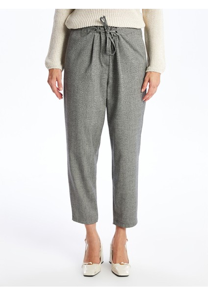 Yeni Sezon Beli Lastikli Ekose Kadın Pantolon fırsatları