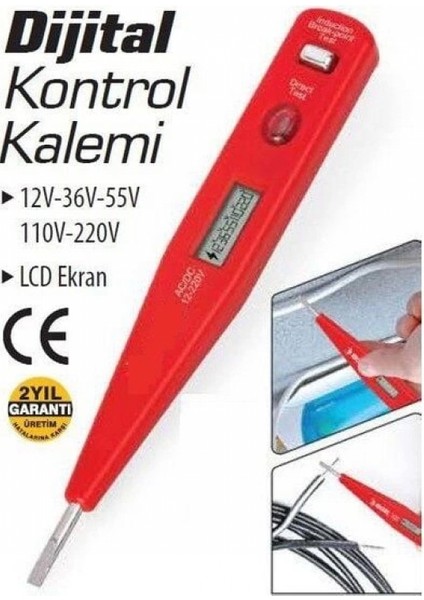 Profesyonel Dijital Kontrol Kalemi Tornavida Voltaj Ölçer