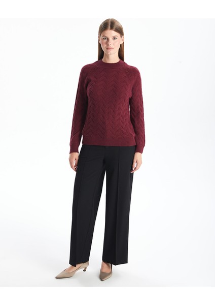 Yeni Sezon Bisiklet Yaka Kendinden Desenli Kadın Triko Kazak fiyatları