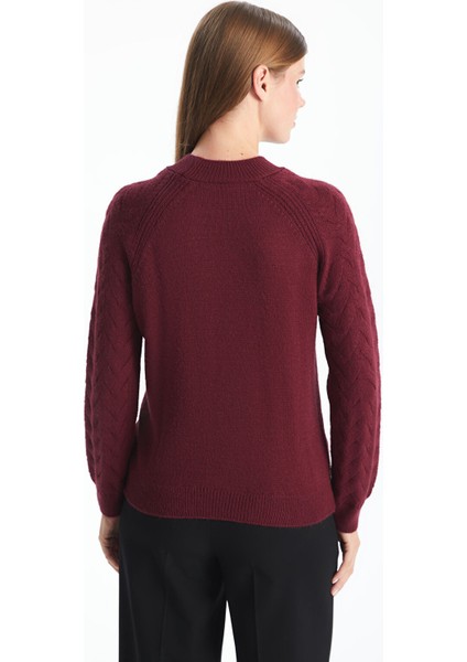 Yeni Sezon Bisiklet Yaka Kendinden Desenli Kadın Triko Kazak fırsatları