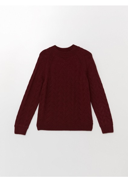 Yeni Sezon Bisiklet Yaka Kendinden Desenli Kadın Triko Kazak indirimleri