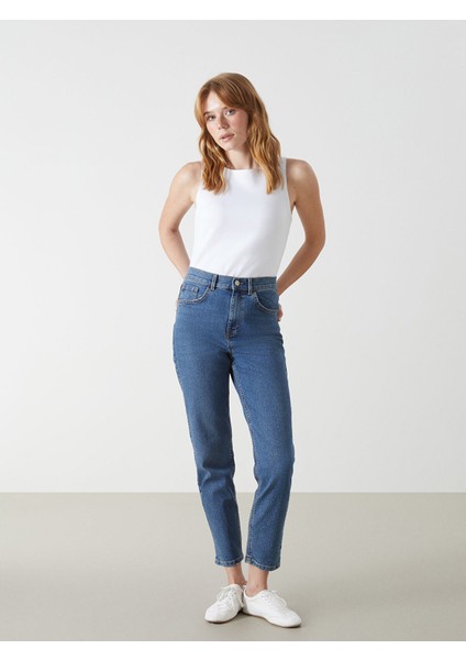 Yeni Sezon Mom Fit Kadın Jean Pantolon