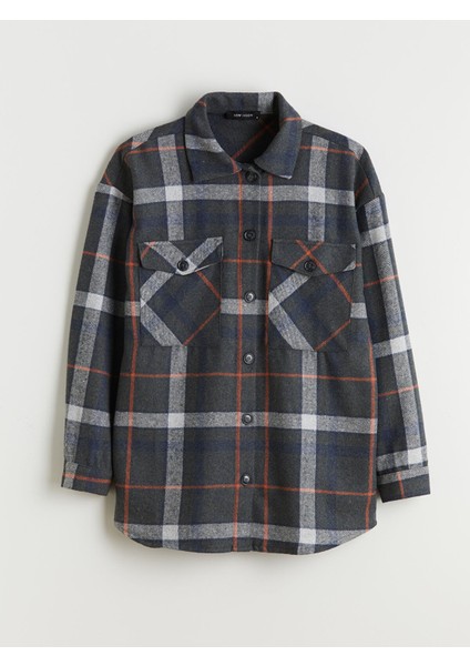 Yeni Sezon Ekose Oversize Kadın Oduncu Gömlek Ceket