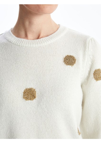 Yeni Sezon Bisiklet Yaka Puantiyeli Kadın Triko Kazak modelleri