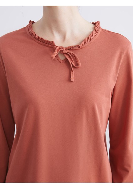 Yeni Sezon Fırfırlı Bağlamalı Yaka Bluz modelleri