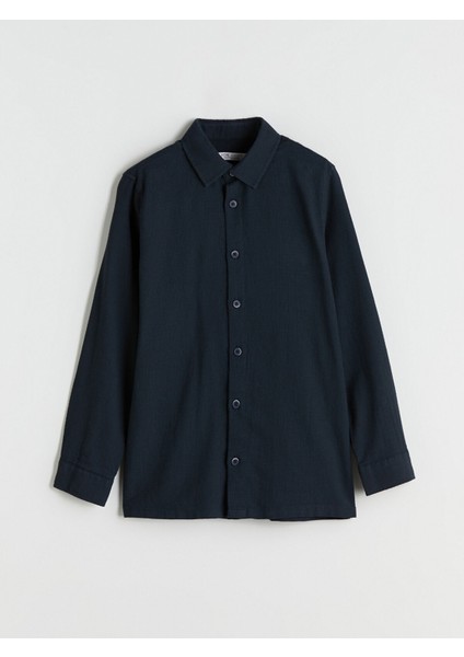 Yeni Sezon Uzun Kollu Dokulu Erkek Çocuk Gömlek