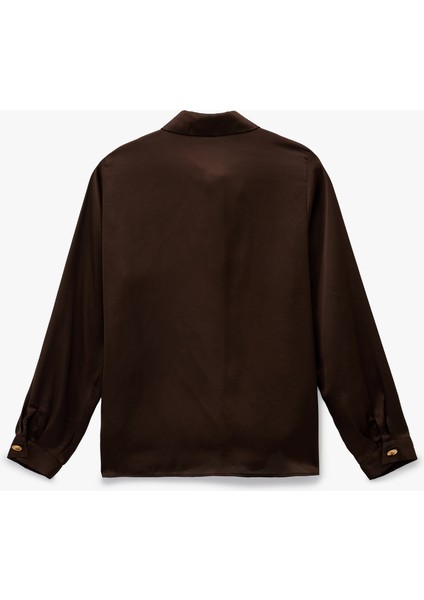 Düğmeli Klasik Yaka Uzun Kollu Saten Gömlek fiyatları