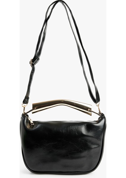 Metal Aksesuarlı Fermuarlı Suni Deri El Çantası fırsatları