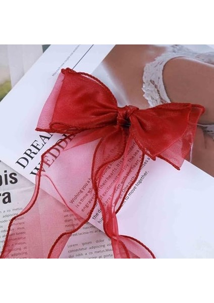 Kırmızı Organize Uzun Kuyruklu Fiyonk Detaylı Otomatik Toka