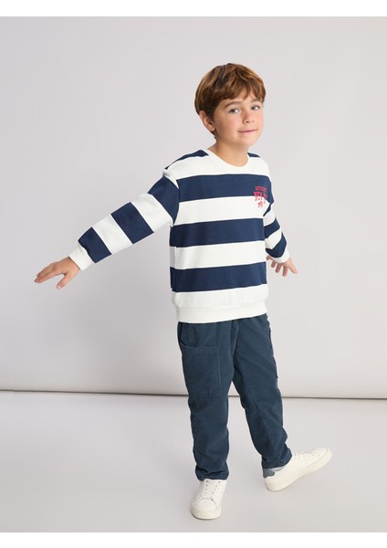 Yeni Sezon Beli Lastikli Erkek Çocuk Kadife Kargo Pantolon