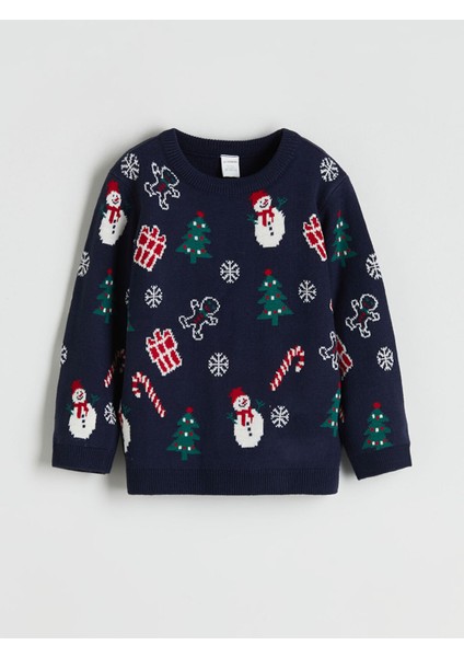 Yeni Sezon Yılbaşı Temalı Erkek Çocuk Triko Kazak