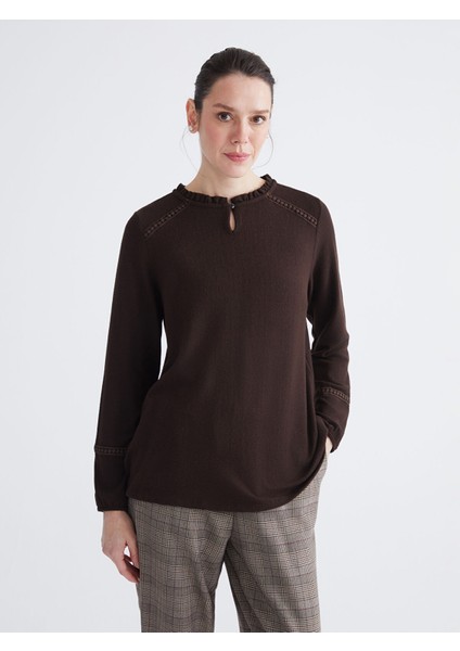 Yeni Sezon Fırfırlı Bisiklet Yaka Bluz