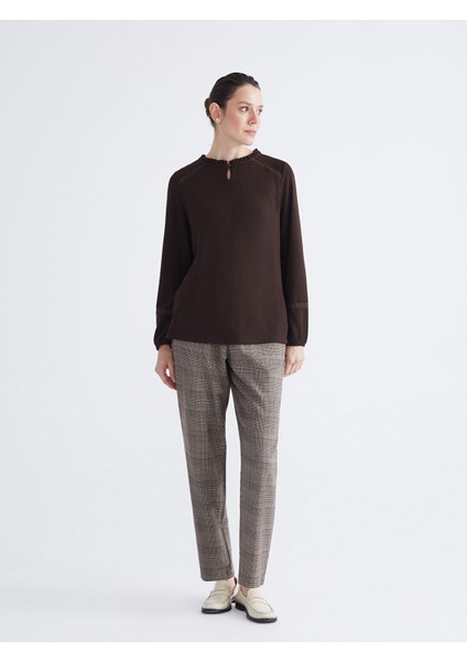 Yeni Sezon Fırfırlı Bisiklet Yaka Bluz fiyatları