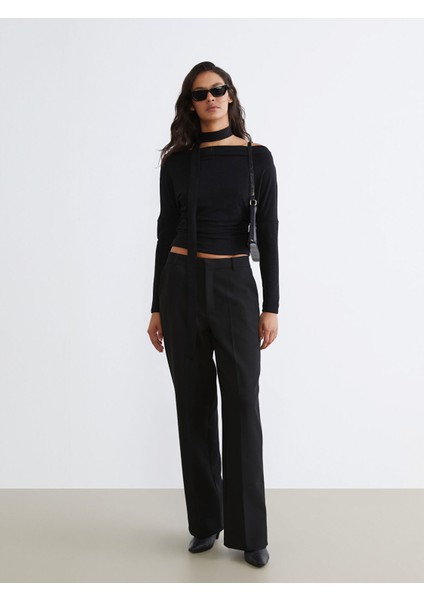 Yeni Sezon Standart Fit Geniş Paça Kadın Pantolon